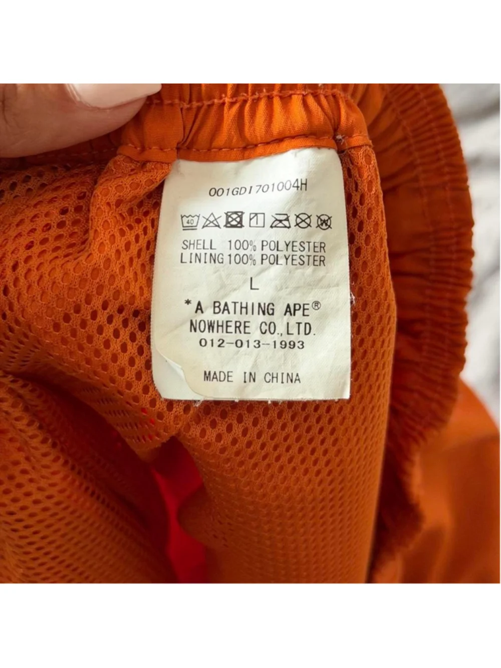 Orange BAPE swim shorts size L #streetwear